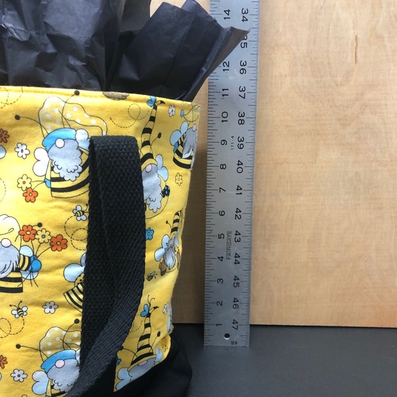 1 LEFT Host Pic! Bumblebee Gnome Canvas Tote Bag Small Yellow Black Handmade - Picture 6 of 10